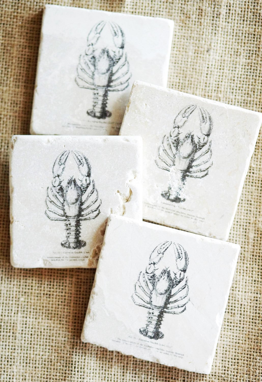 Lobster - Coasters, Lobster Decor, Vintage Lobster, Beach House Trivet, Maine Gifts, Cottage