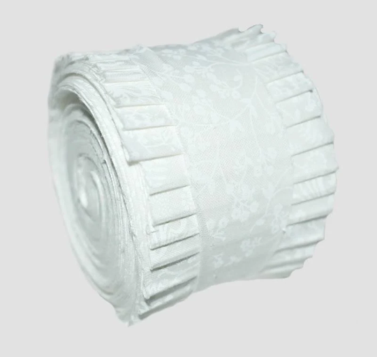 White On Tonal Blender Fabrics 100% Cotton For Quilting Choose Fat Quarters, 2 1/2" Strips, Jelly Roll, Charm Pack, Layer Cake