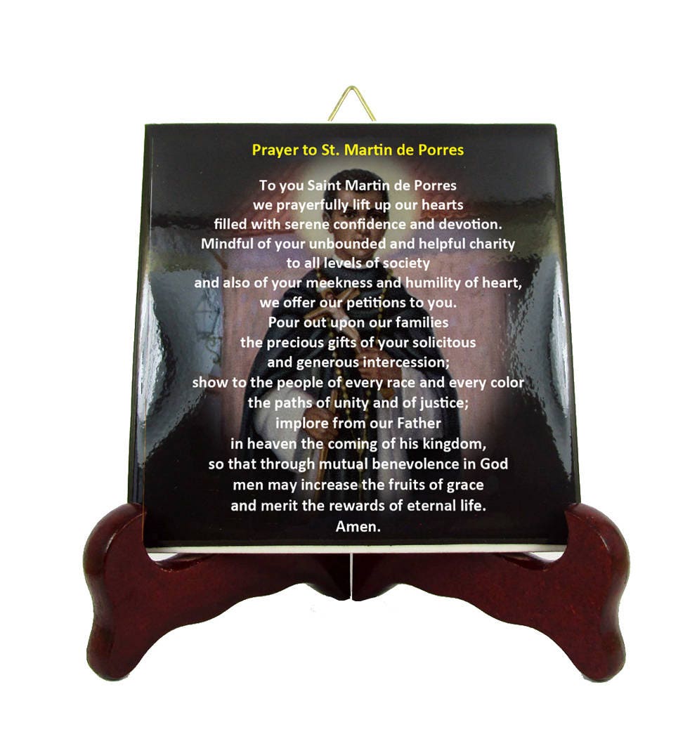 Catholic Prayer To Saint Martin De Porres - Devotional Ceramic Tile Prayer St Catholic Saints Serie
