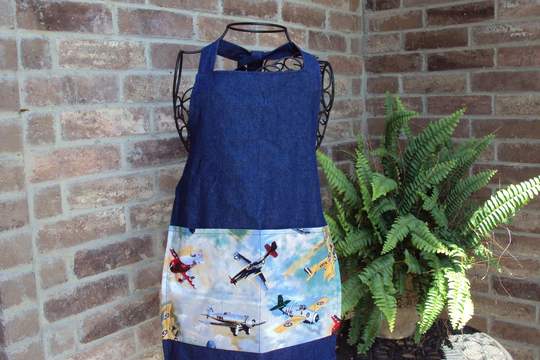 Chefs Apron Airplane -For Children Stocking Stuffer Full Apron Boys Or Girls