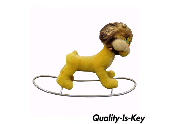 Vintage Italian Trupa Trudi Plush Stuffed Lion Rocking Childs Rocker Hobby Horse