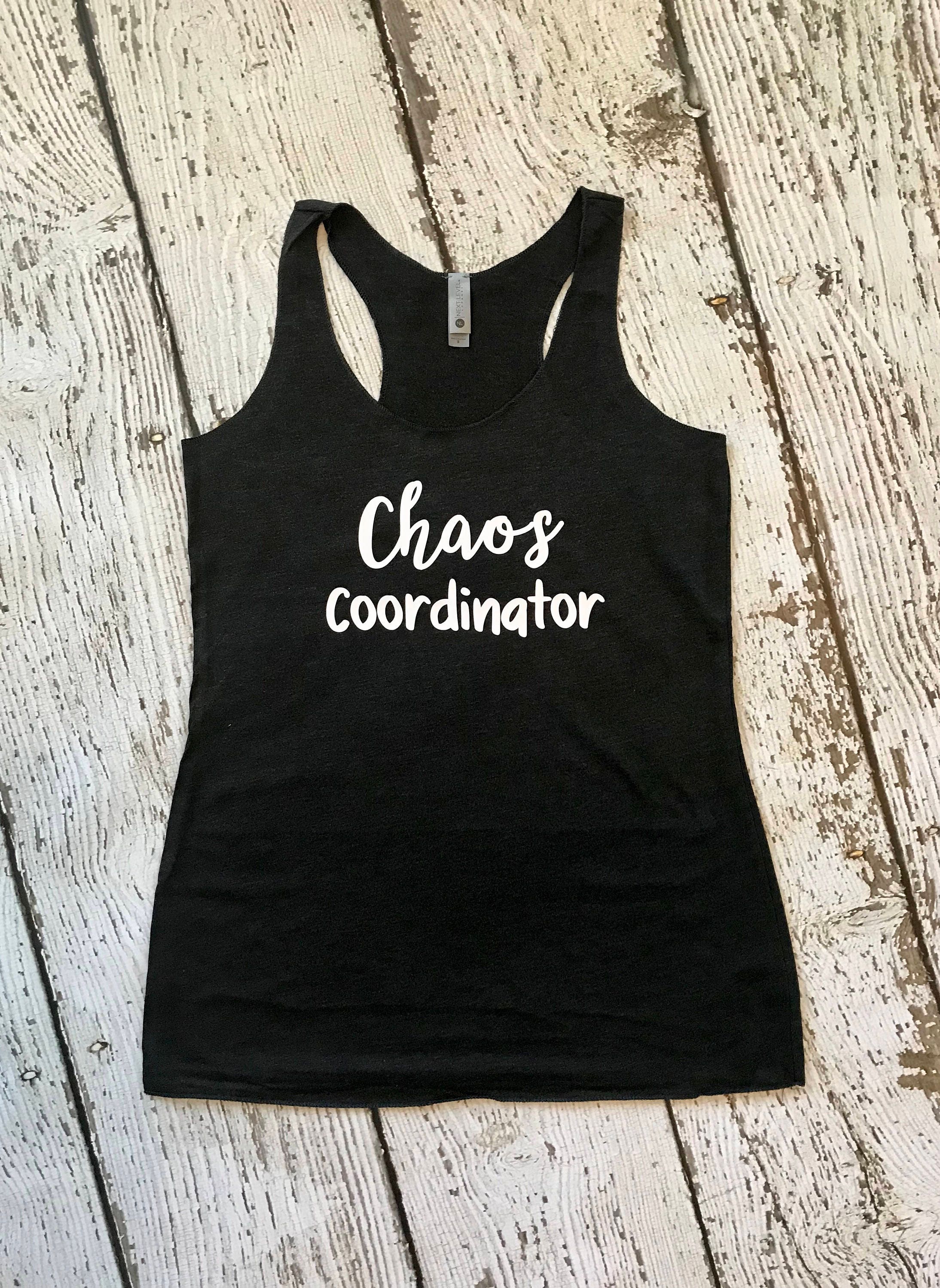 Sale Ladies Tri Blend Racerback Tank Chaos Coordinator Soft Mom