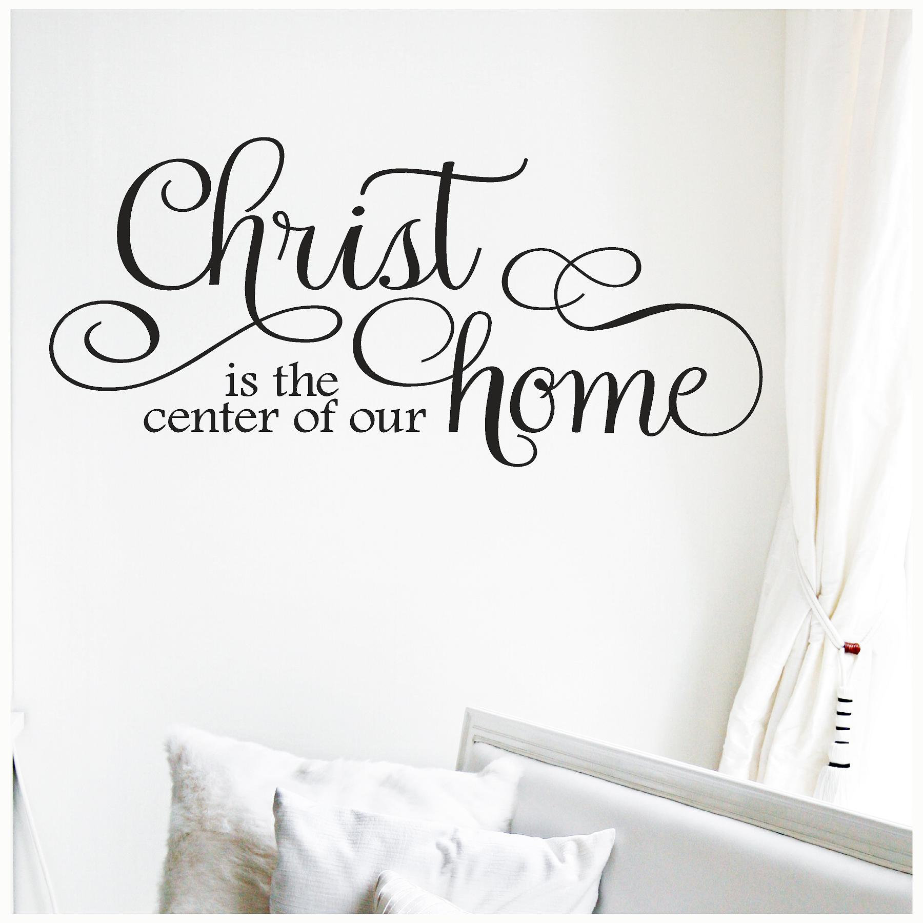Christ Is The Center Of Our Home Vinyl Lettering Wall Decal Removable Sticker