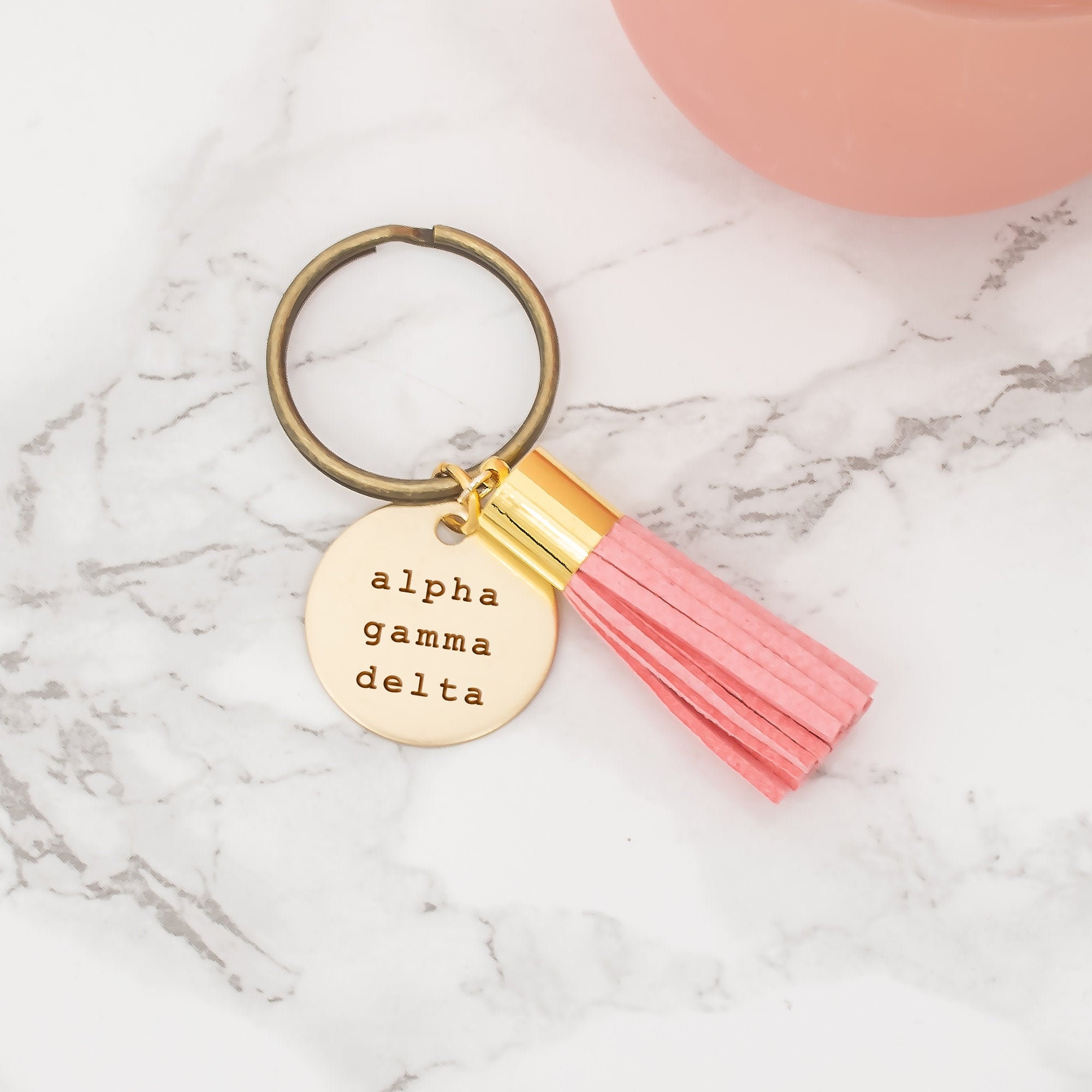 Alpha Gamma Delta Sorority Keychain, Agd Key Chain, Gam Tassel Keychains, Keychain