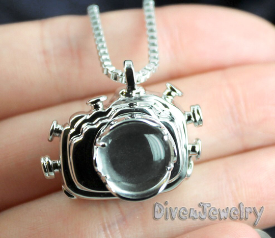 Scuba Diver Camera Rare Incredible Design 3D Underwater Case Housing With Detachable Dome Port Pendant Necklace