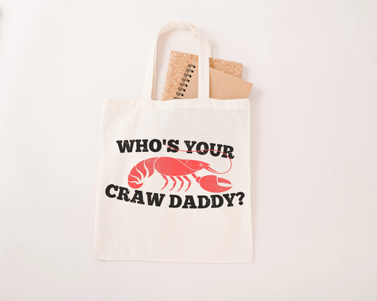 Fathers Day Tote Bag - Seafood Craw Daddy Canvas Bag Chef Grill Storage