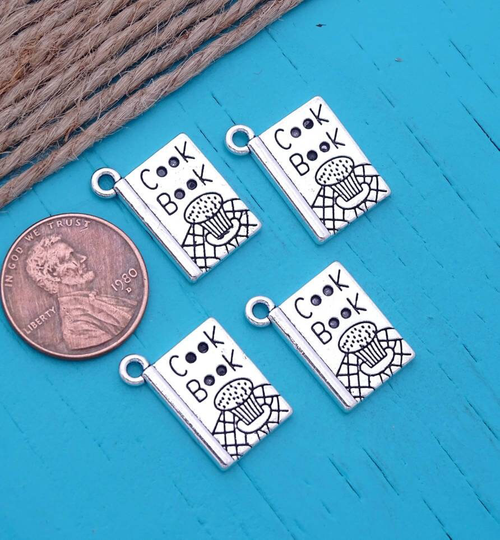 12 Pc Cook Book, Cooking, Coke Book Charm, Charm. Alloy Charm, Very High Quality.perfect For Jewery Making & Other Diy Projects, Box 27