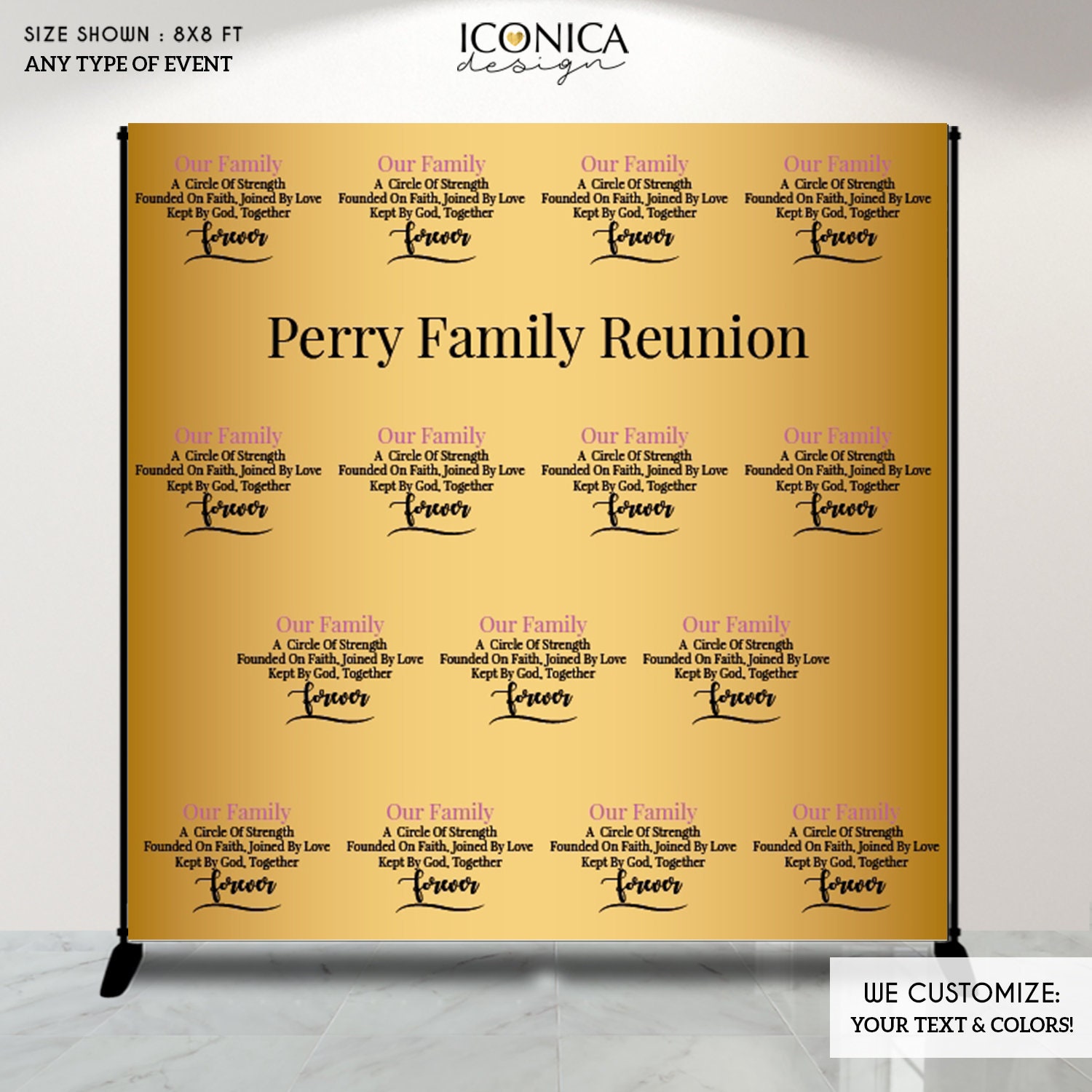 Family Reunion Photo Backdrop, Family Decorations, Personalized Step & Repeat Backdrop, Celebrating Gathering