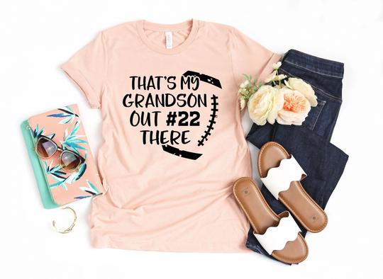 Football Grandma Shirt, That's My Grandson Out There Gift For Grandma, Biggest Fan, Funny Shirt