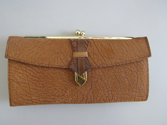 Vintage Justin Sueded Buffalo Calf Leather Checkbook Wallet Pocketbook New Old Stock Free Shipping