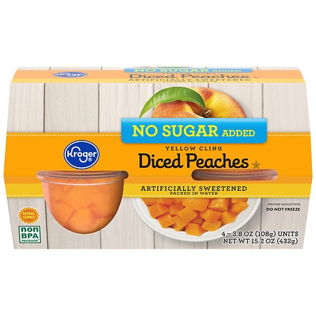 Kroger Diced Peaches with Splenda Fruit Cups - 3.8 oz x 4 pack