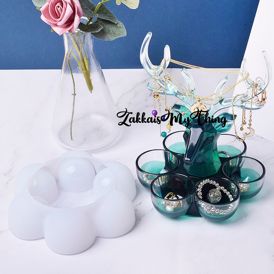 Jewelry Storage Resin Mold, Blending Egg Beauty Sponges Holder Eggs Stand Silicone Mold Clay, Diy Epoxy Ornament Molds