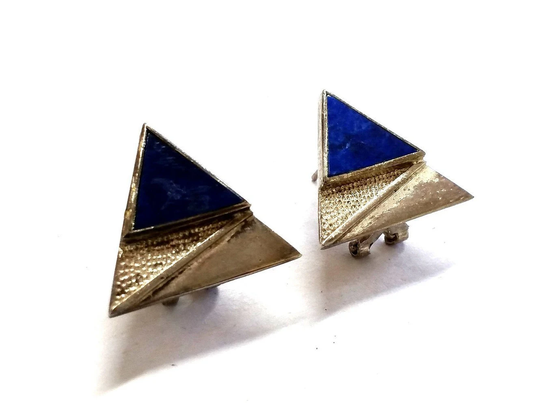 sterling Silver & Lapis Post Earrings