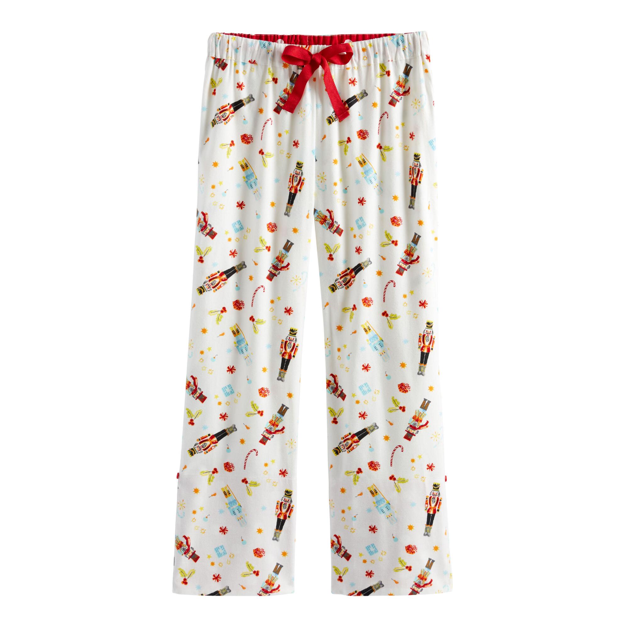 White Cotton Nutcracker Pajama Pants: White/Multi by World Market