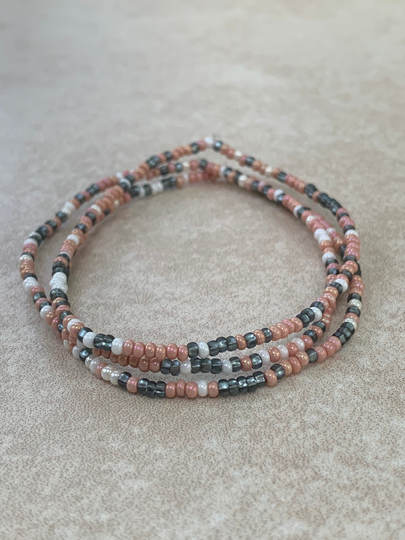 11/0 Set Of 3 The Cheyenne Blend Tiny Stretch Seed Bead Bracelets, Stackable Dainty Bracelets