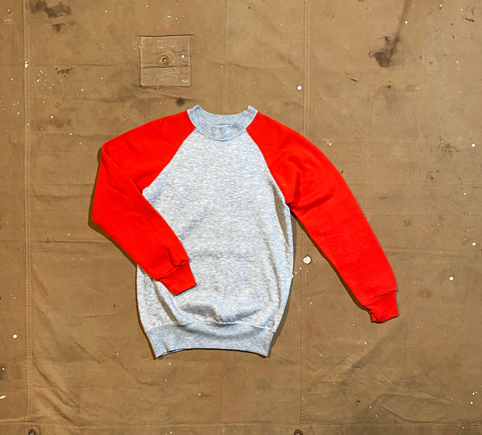 Two Tone "70S Tri Blend Sweatshirt Raglan Nos