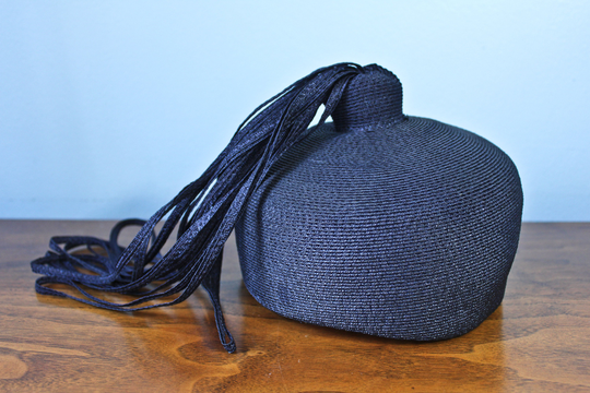 Sixties Era Fez Hat By Gimbels, Circa 1960S, Navy With Long Tassel, Tasseled 1960S Gimbels