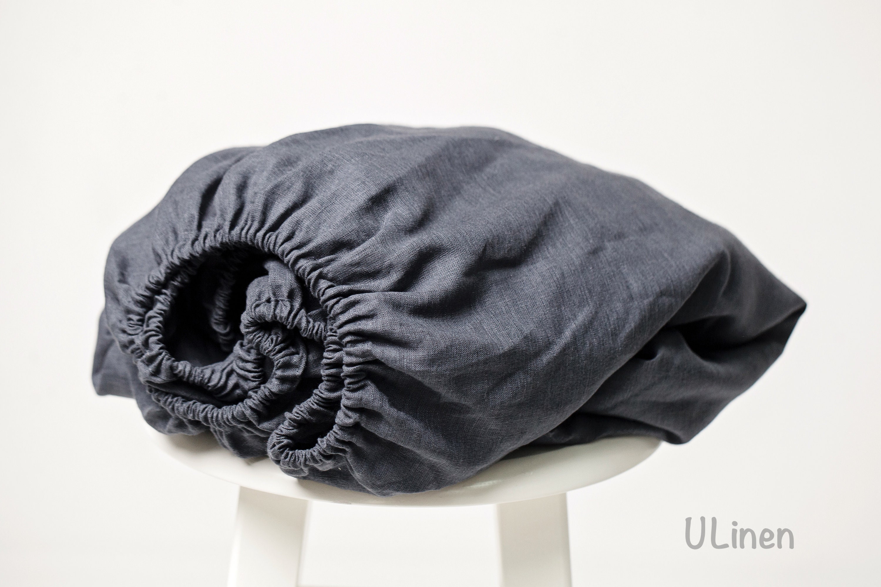 Linen Fitted Sheet | Basalt Grey Color Queen, Full, King