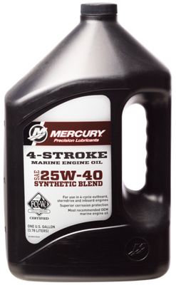 Mercury Marine 4-Stroke 25W40 Synthetic Blend Marine Engine Oil - 1 Gallon