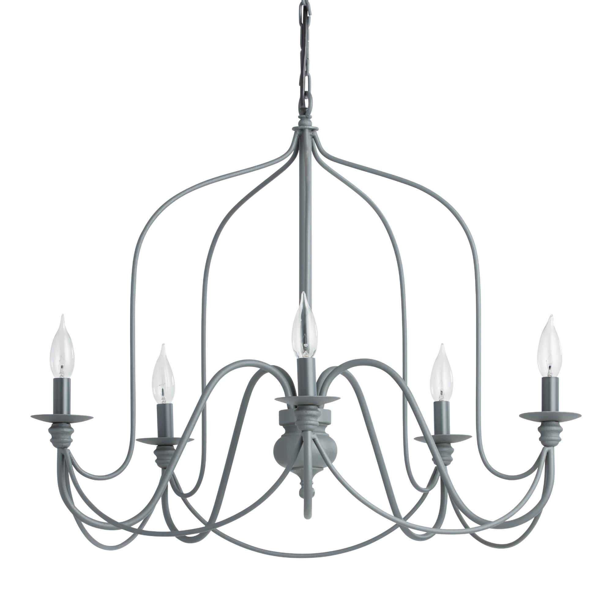 Antique Gray Rustic Wire 5 Light Chandelier - Metal by World Market