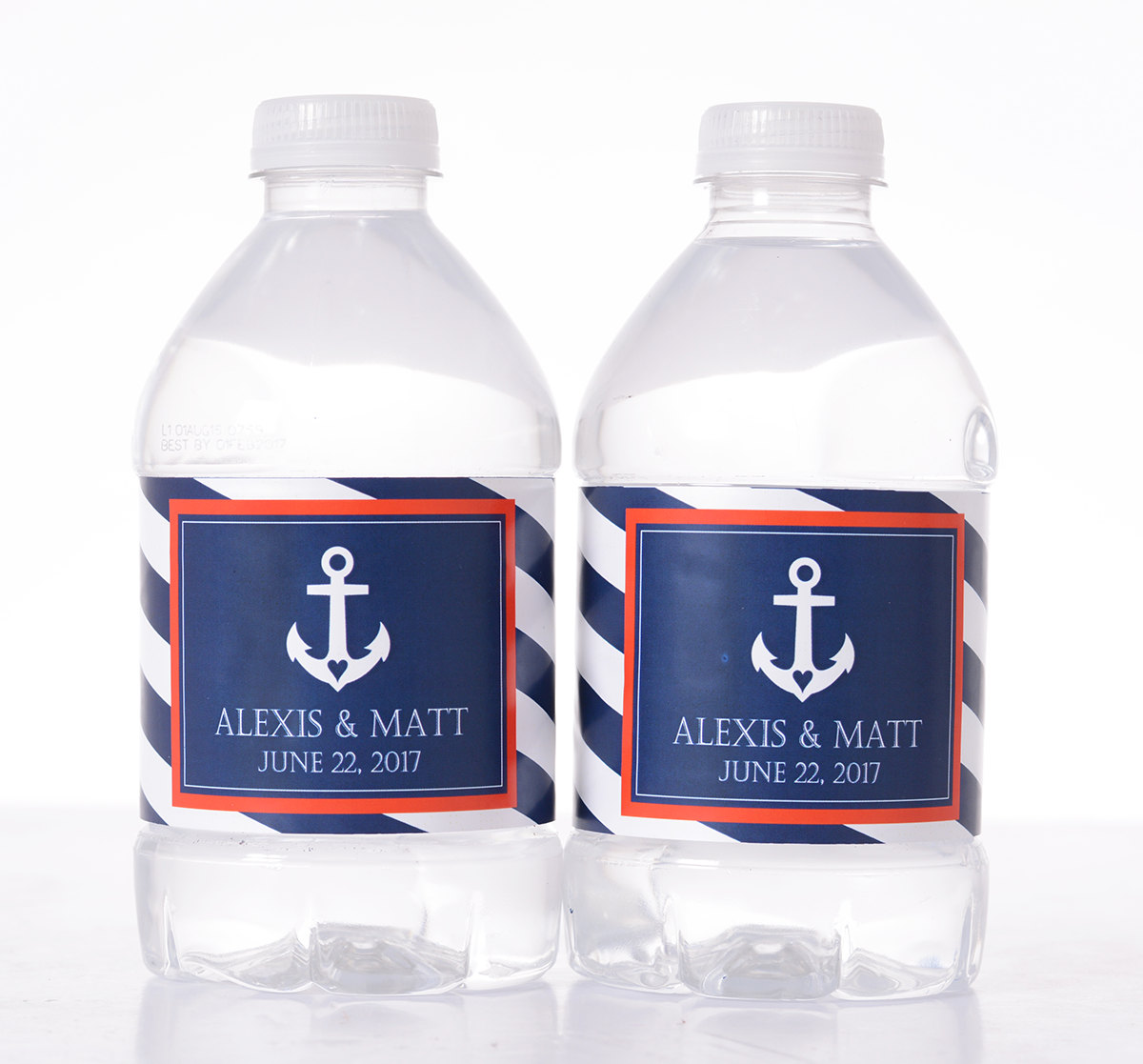 Nautical Water Bottle Labels - Personalized Wedding Wraps Custom Bottled #wdiw-113
