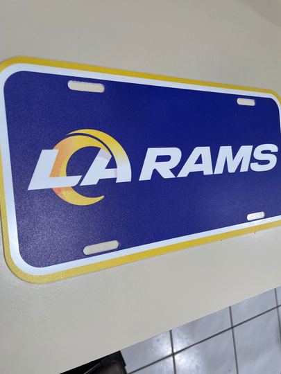 Los Angeles Rams Plastic License Plate