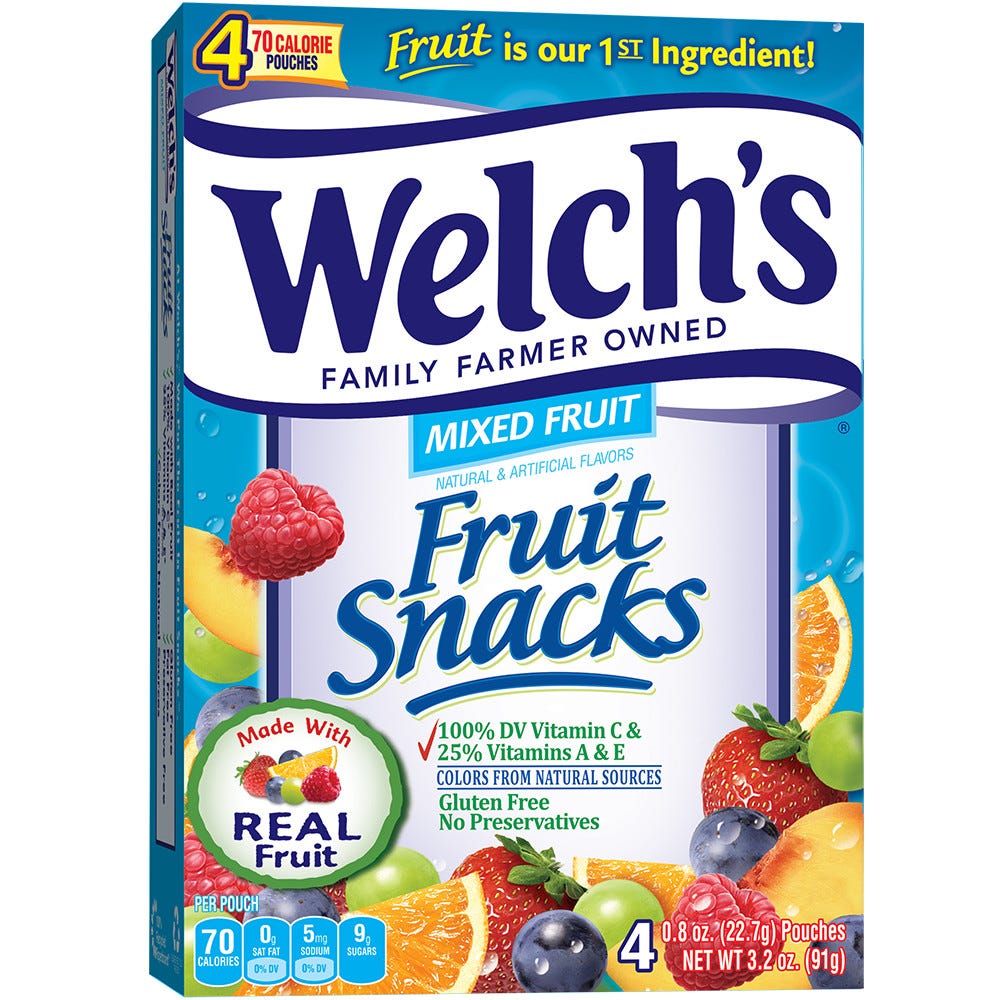 Welchs Fruit Snacks, Mixed Fruit - 4 ct