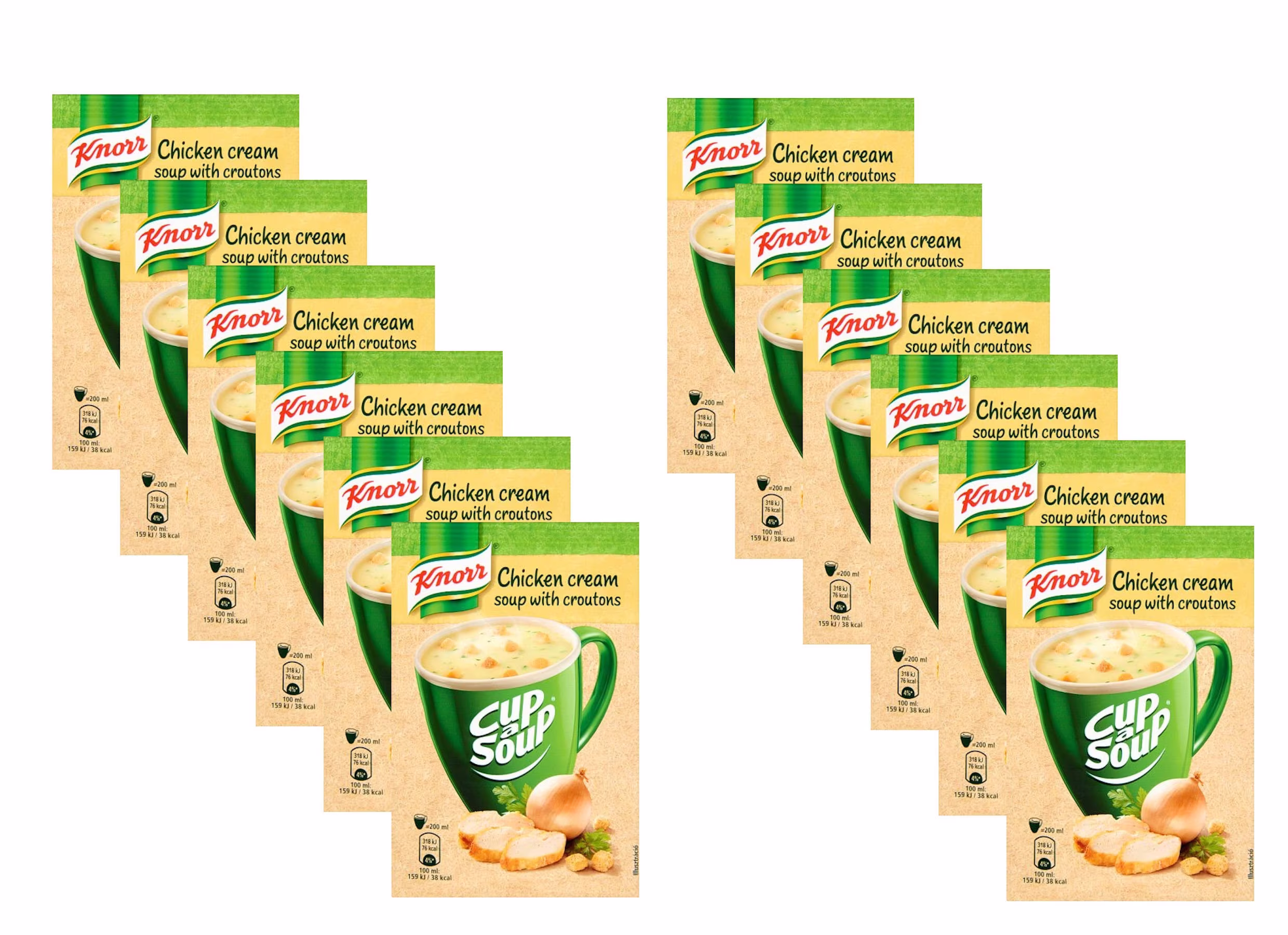 Knorr Soup 12 Bags 5 Min Instant Soup Creamy Chicken With Crouton, Premium Quality