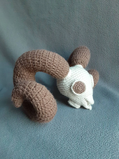 Bighorn Sheep Ram Crochet Amigurumi Skull Plushie