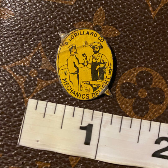1900-20 P. Lorillard Co. "Mechanics Delight" Metal Plug Tobacco Tag
