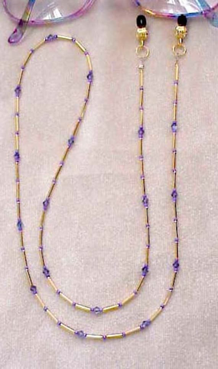 Tanzanite Crystal Elements Eyeglass Chain Holder