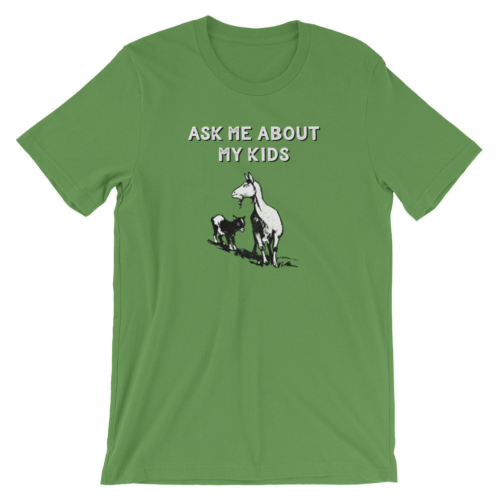 Ask Me About My Kids Funny Pun T-Shirt For Goat Farmers Parents Grandparents