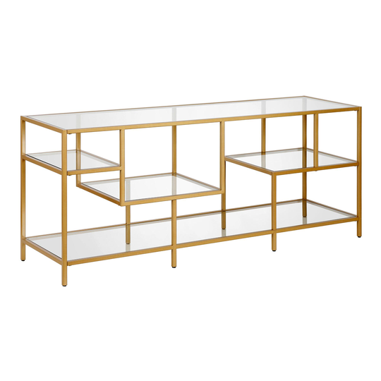 Metal and Glass Garth Media Stand: Black by World Market