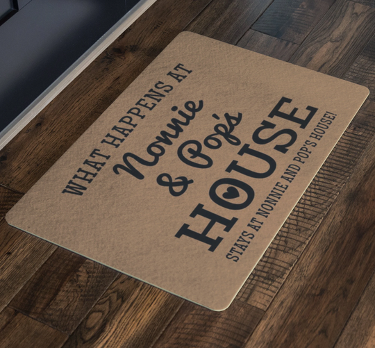 What Happens At Nonnie & Pop's House Doormat, Grandparents Day Gift, Christmas, Gift For Pop, Pop Mat
