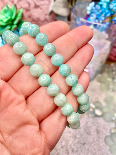 8mm Amazonite Beaded Bracelet