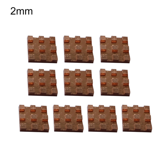 10Pcs Heat Sink Universal Good Heat Dissipation Copper 2/3/4/6mm Adhesive Back Radiator Cooler for RAM - 2mm