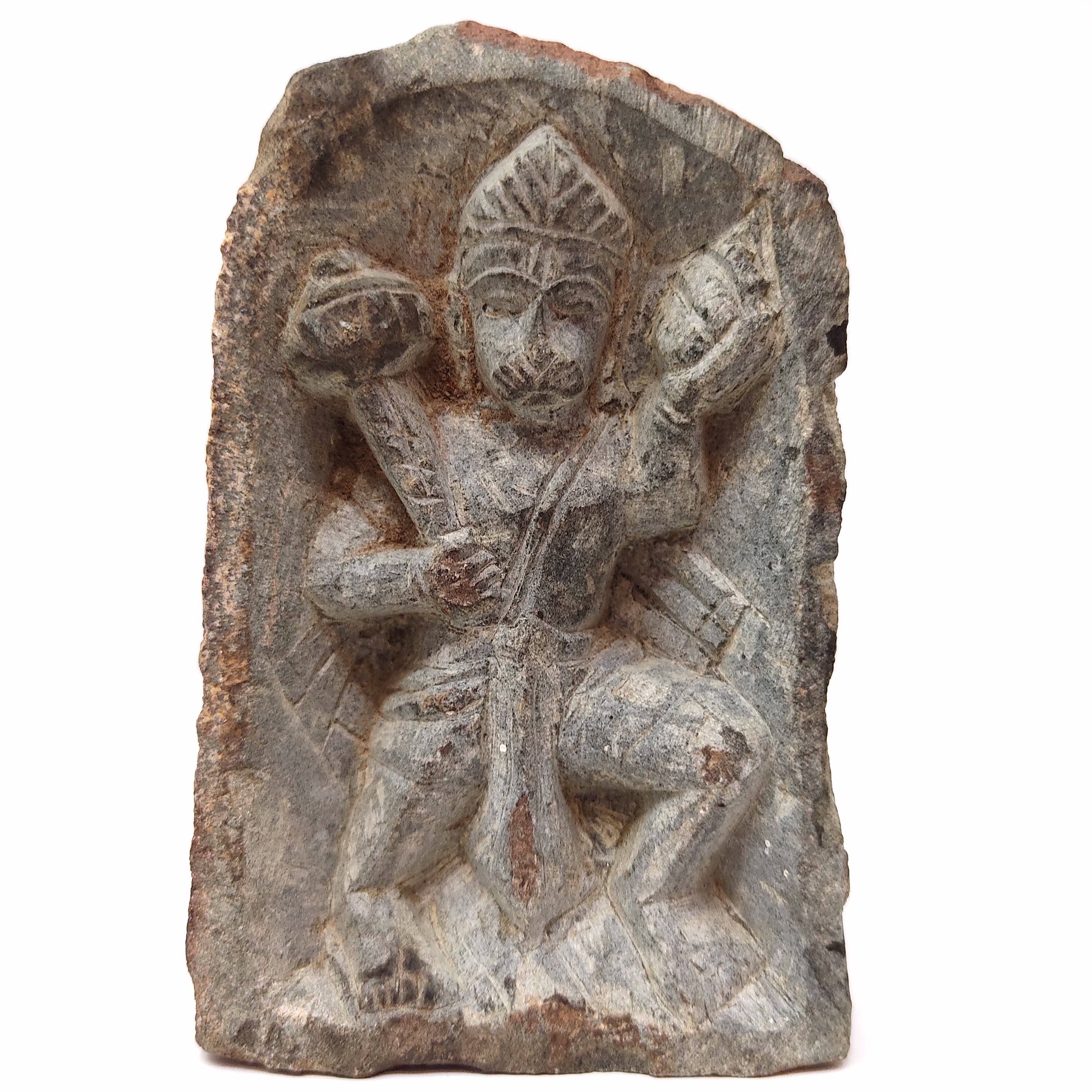 Hanuman Solid Stone Hand-Carved India Monkey God Sculpture Hinduism Statue 4"