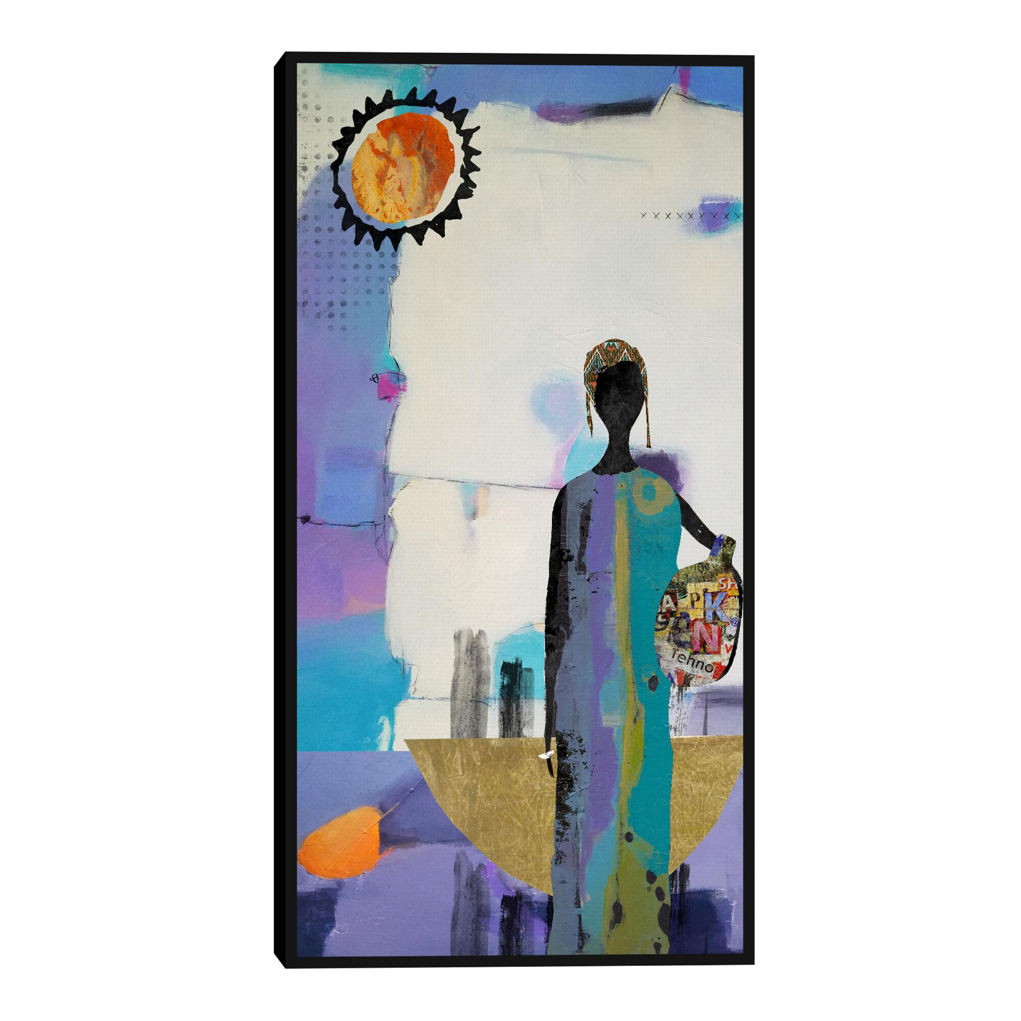 Water Bearer By Nikki Chu Framed Canvas Wall Art: Purple/Multi by World Market