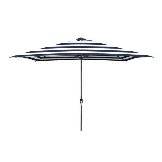 Rectangular Striped Patio Umbrella: Black - Fabric by World Market