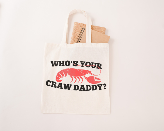 Fathers Day Tote Bag - Seafood Craw Daddy Canvas Bag Chef Grill Storage