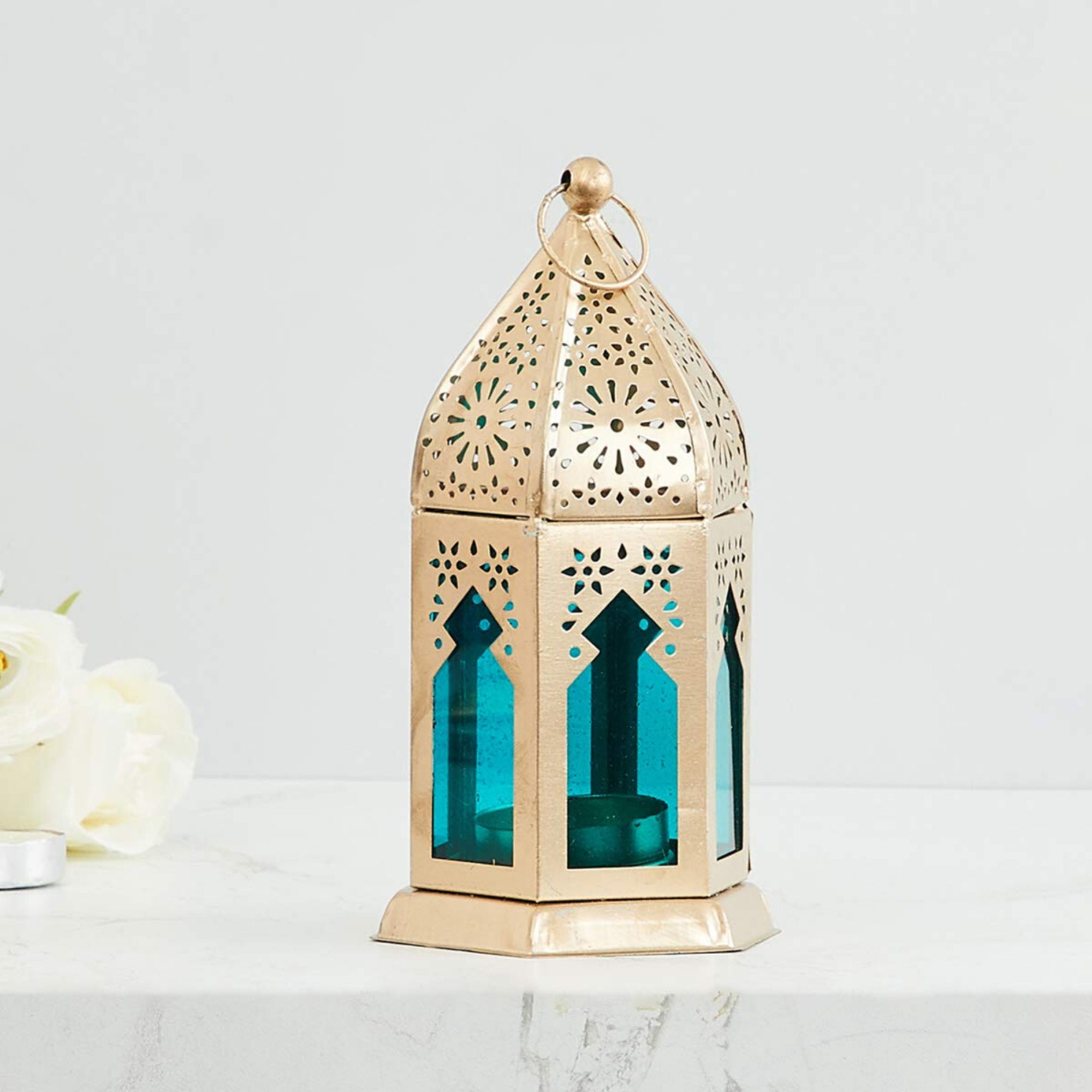Ramadan Lantern Round Hanging Lantern - Blue To Brighten Up Your Home | Navy Christmas For Decoration