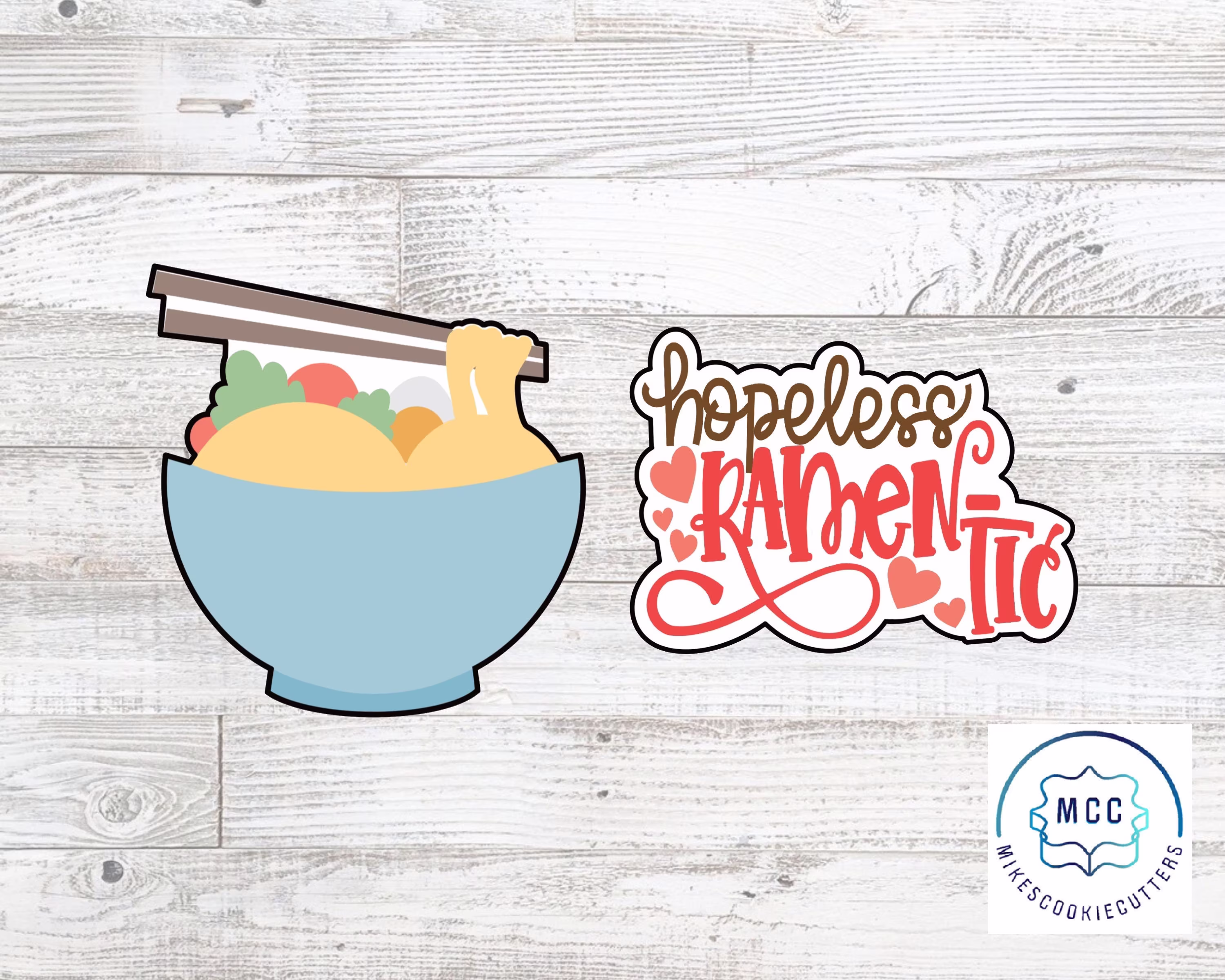 Ramen Bowl Or Ramen-Tic Plaque Punny Valentine's Day Cookie Cutter
