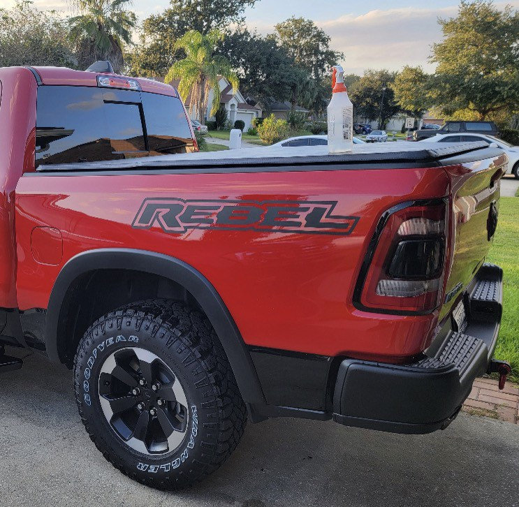 Matte Black Set Of 2 Custom Rebel Text Only Dodge Ram Srt 1500 Performance Full Sport Decal
