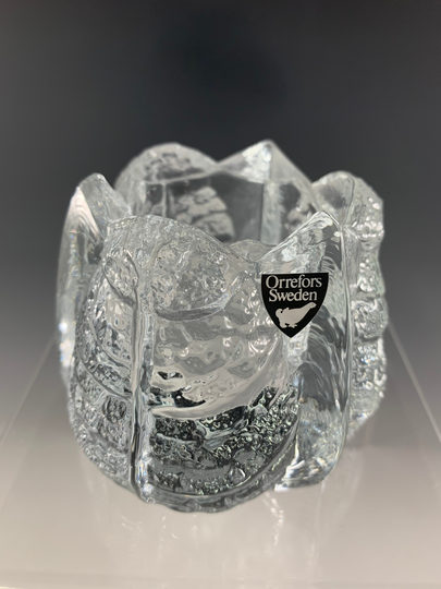 Orrefors Leaf Glass Tealight/Votive Single Candleholder