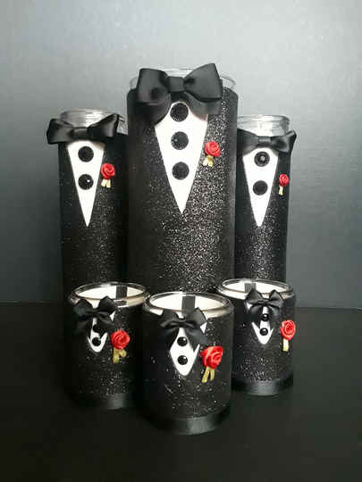 6 Pcs. Men's Centerpieces | Bachelor Party Decorations Groom's Favors