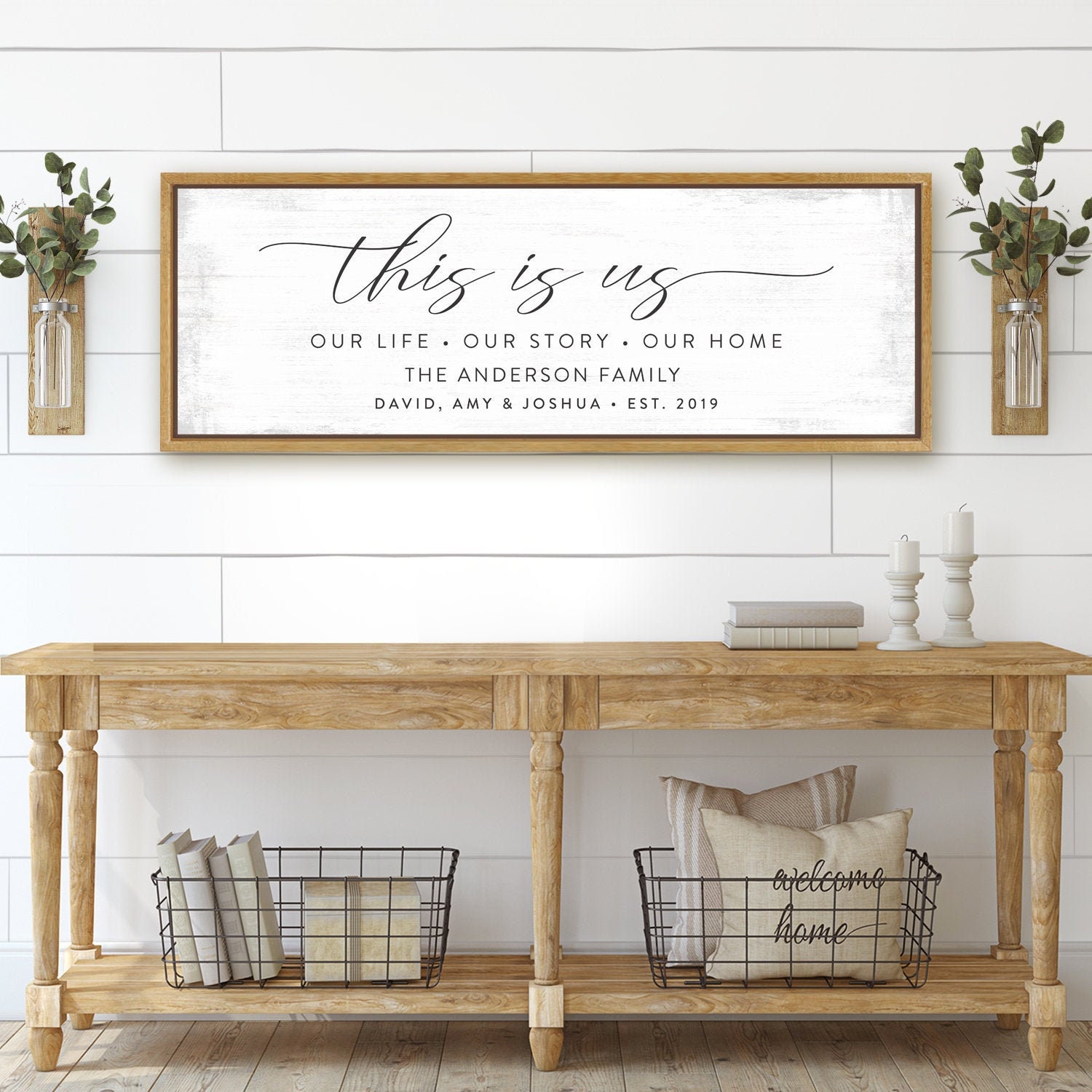 This Is Us Sign Personalized | Blended Family Sign, Our Life Story Home Framed Wood, Large Signs