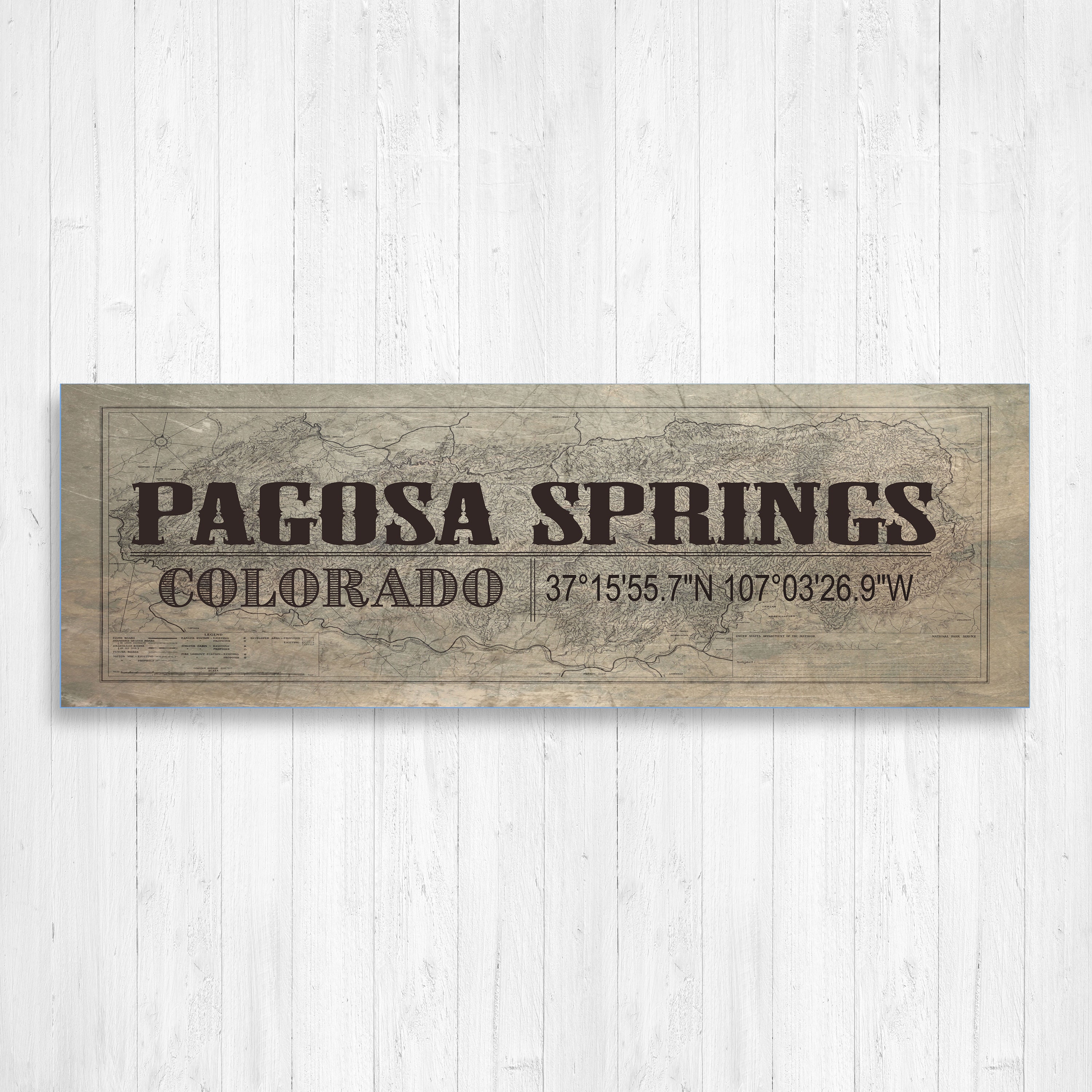 Pagosa Springs, Colorado Wall Canvas, Springs Vintage Town Mountain Town, Decor, Art