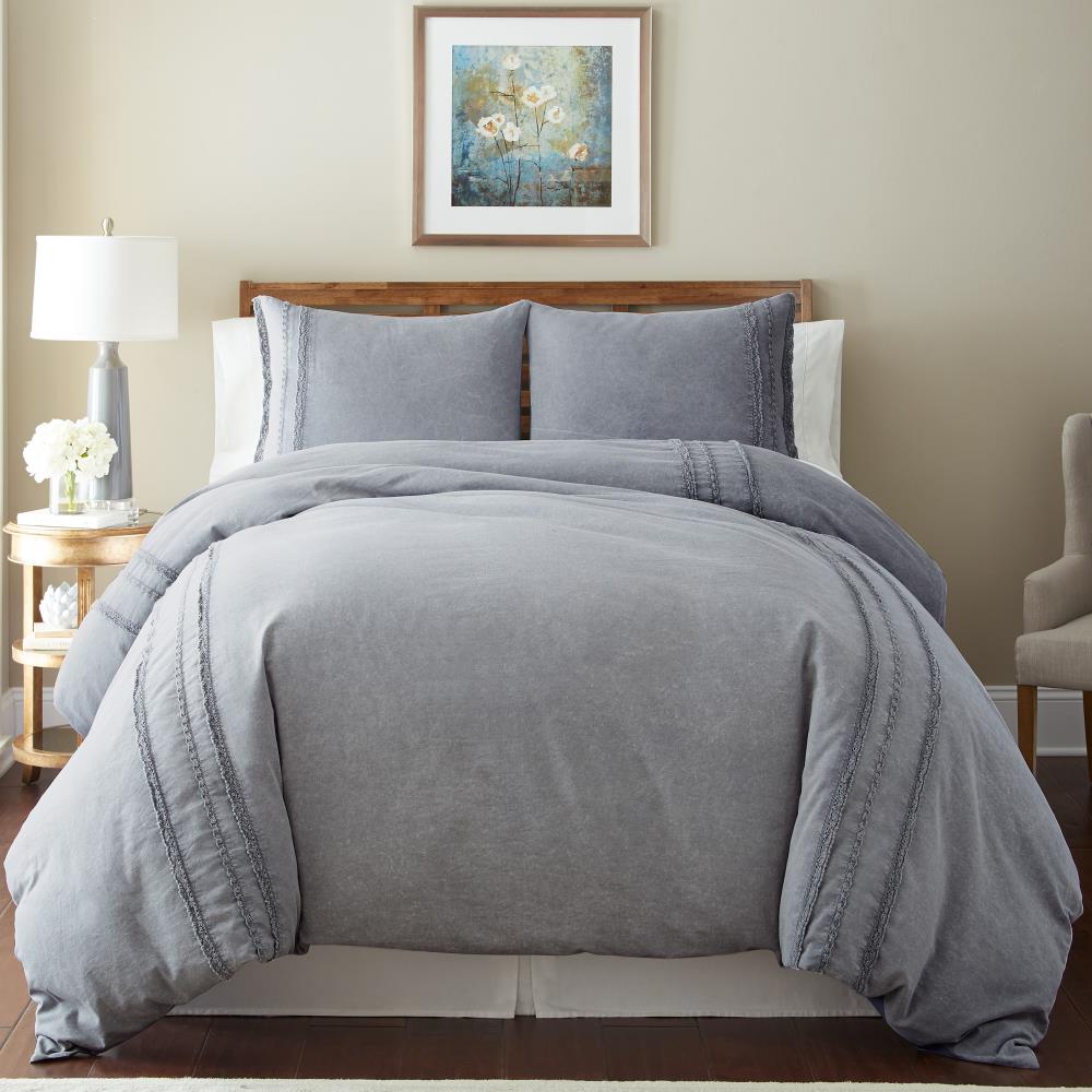 Amrapur Overseas Washed Duvet Set Multi Multi Reversible King Duvet (Blend with Polyester Fill) | 3DVTCTNG-LIN-KG