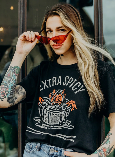 Extra Spicy Personality Hot Sauce Foodie Tshirt | Food Pun Shirt Ghost Pepper Chili Tacos Shirts With Sayings Mexican Atx