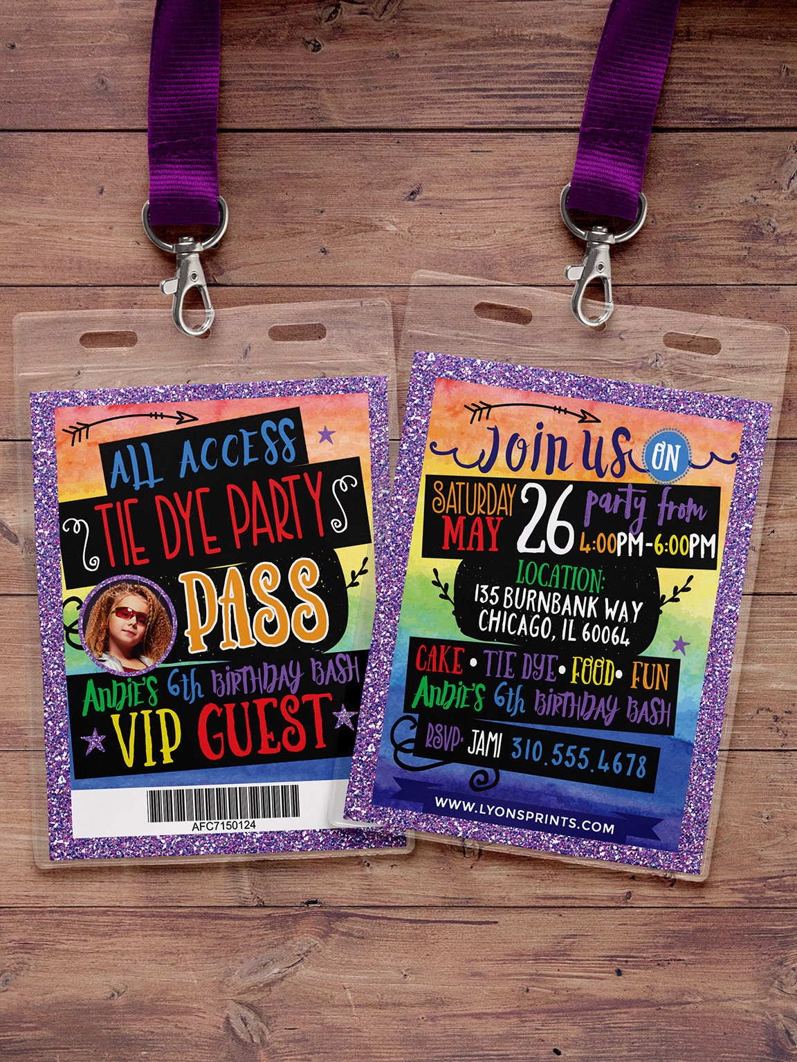 Tie Dye, Art Party, Slumber Vip Pass, Backstage Pass, Vip Invitation, Birthday Bat Mitzvah, Painting Paint Party